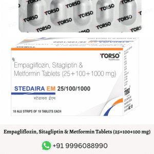 Empagliflozin, Sitagliptin & Metformin Tablets (25+100+100 mg)