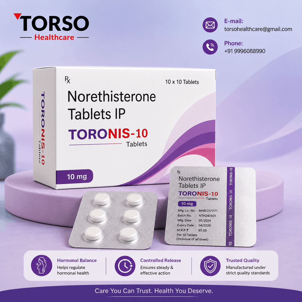 norethisterone acetate controlled release tablets 10 mg
